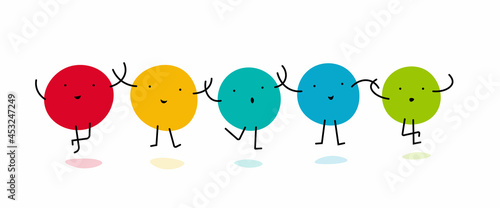 colourful characters vector, team members with different backgrounds, social and culture inclusion and diversity