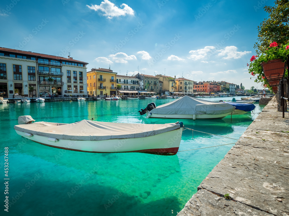 Turquoise and crystal clear water at Italian port 