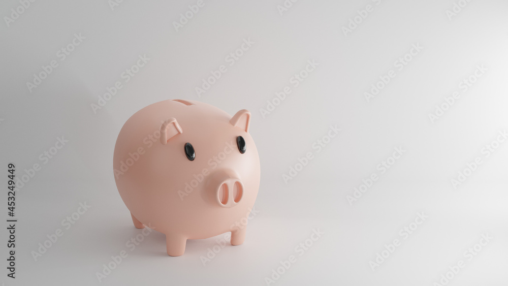 Piggy bank with coins.Concept of saving or money, investment in bank.