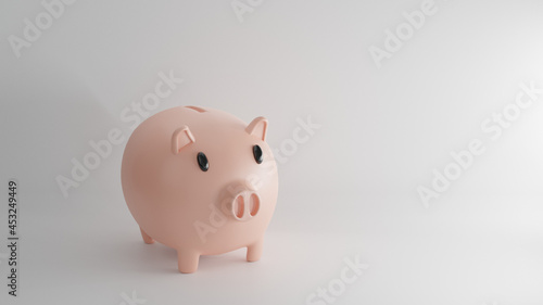 Piggy bank with coins.Concept of saving or money, investment in bank.