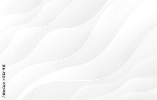 Abstract white light gray wave flowing lines curve luxury elegant texture with smooth and clean vector subtle background