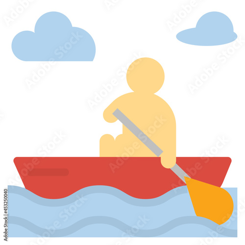 canoeing flat icon