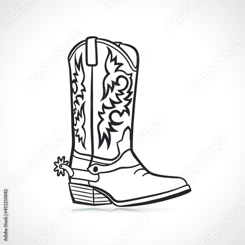 cowboy boot black and white