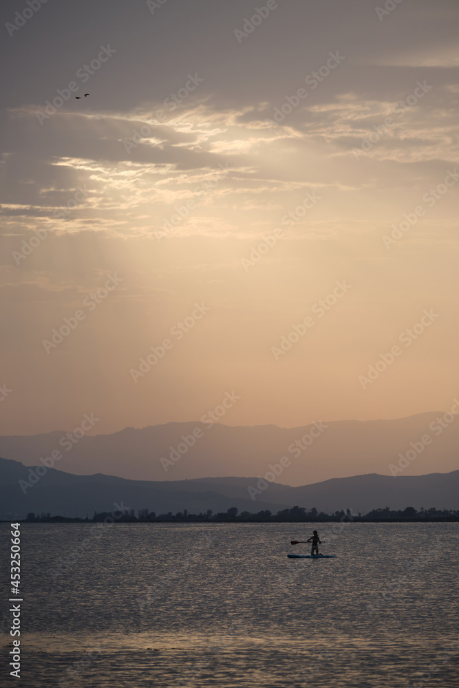 Calm nature scene during the sunset.