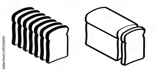 Bread slices icon or symbol. Flat vector breads pictogram. cartoon sandwich sign.