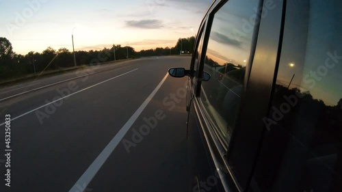  Driving at night with a car camera hyperlapse. 4k version available.