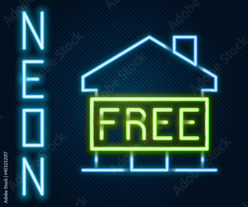 Glowing neon line Shelter for homeless icon isolated on black background. Emergency housing, temporary residence for people, bums and beggars without home. Colorful outline concept. Vector