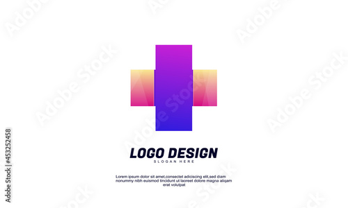 abstract creative idea medical logo for company or building and business gradient color design vector