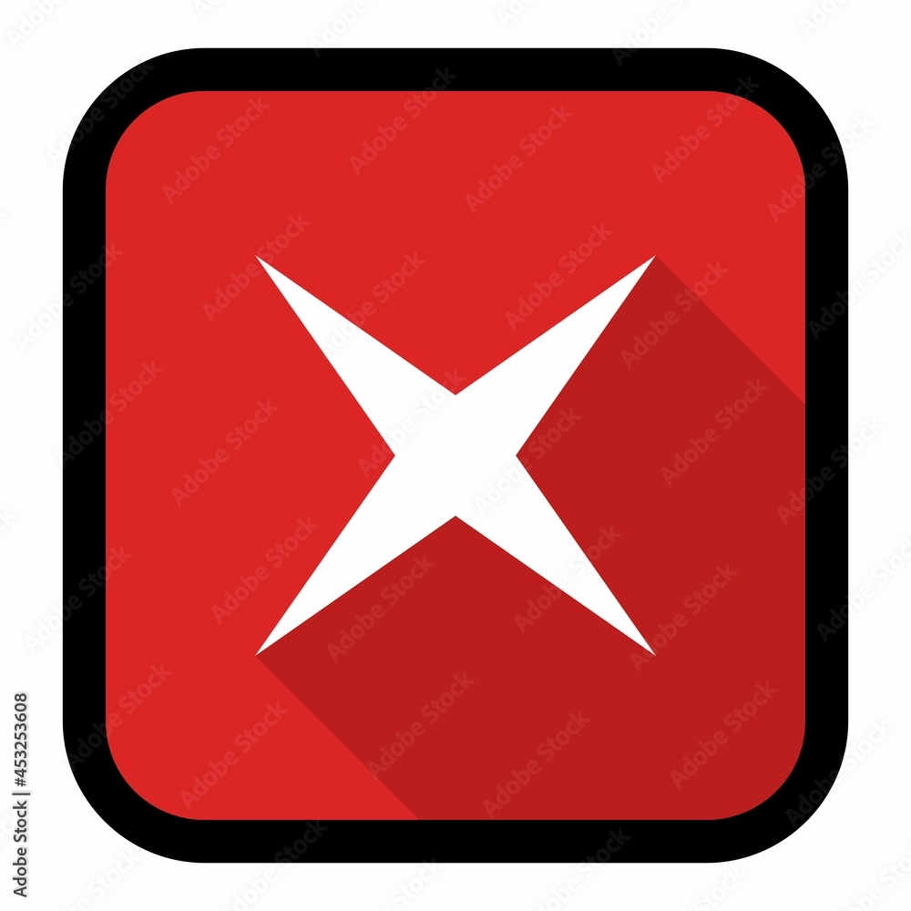Wrong marks, Cross marks, Rejected, Disapproved, No, False, Not Ok, Wrong Choices, Task Completion, Voting. - vector mark symbols in red. Black stroke and shadow design. Isolated icon. Wrong marks, Cross marks, Rejected, Disapproved, No, False, Not Ok, Wrong Choices, Task Completion, Voting. - vector mark symbols in red. Black stroke and shadow design. Isolated icon.