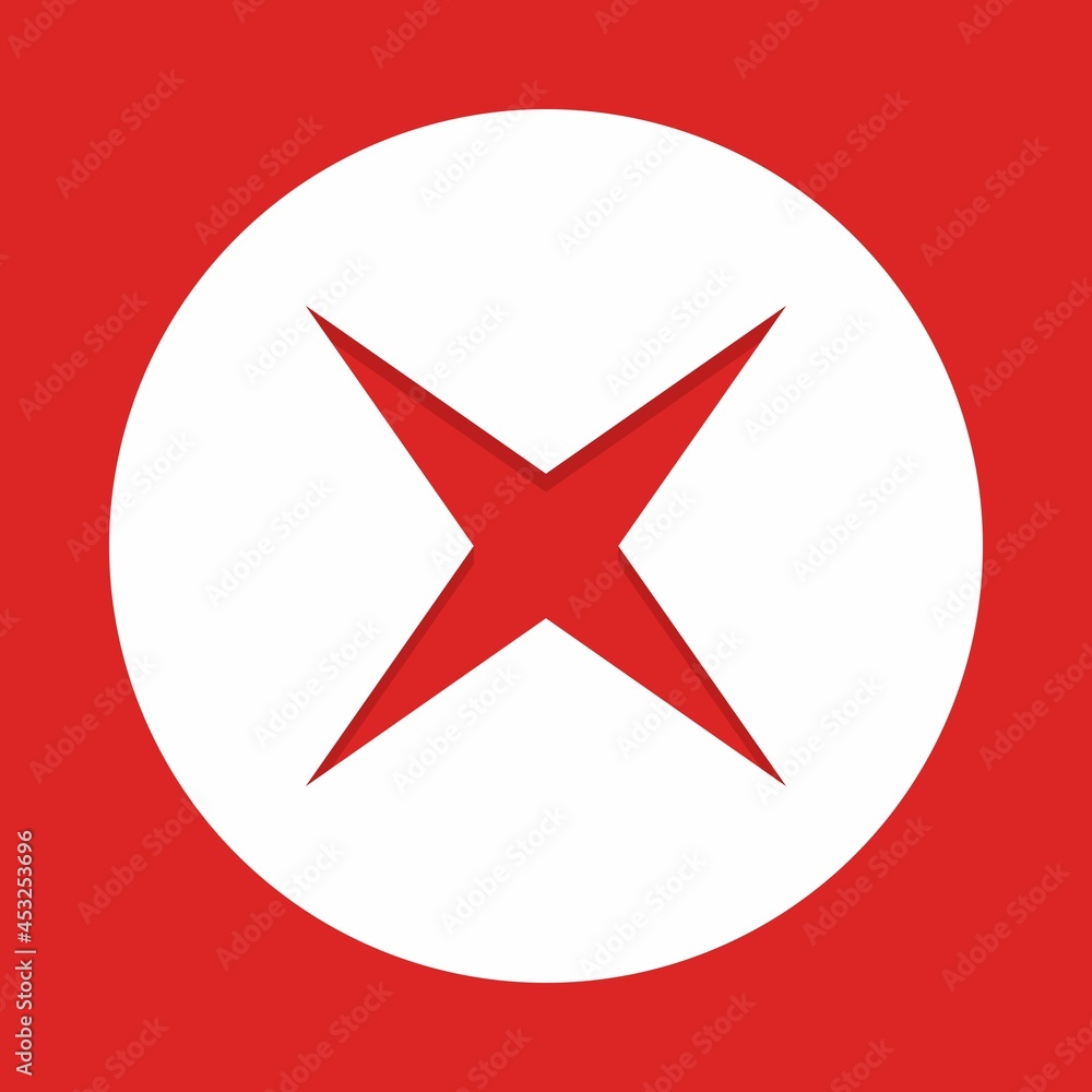 Wrong marks, Cross marks, Rejected, Disapproved, No, False, Not Ok, Wrong Choices, Task Completion, Voting. - vector mark symbols in red. Isolated icon. Wrong marks, Cross marks, Rejected, Disapproved, No, False, Not Ok, Wrong Choices, Task Completion, Voting. - vector mark symbols in red. Isolated icon.