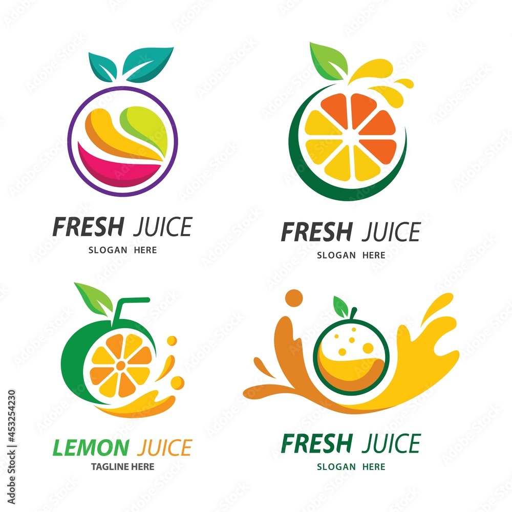 Fresh juice logo images illustration