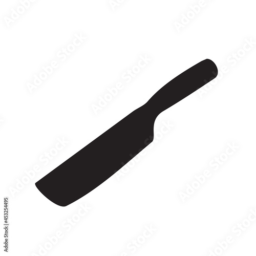 Single black kitchen knife silhouette logo design