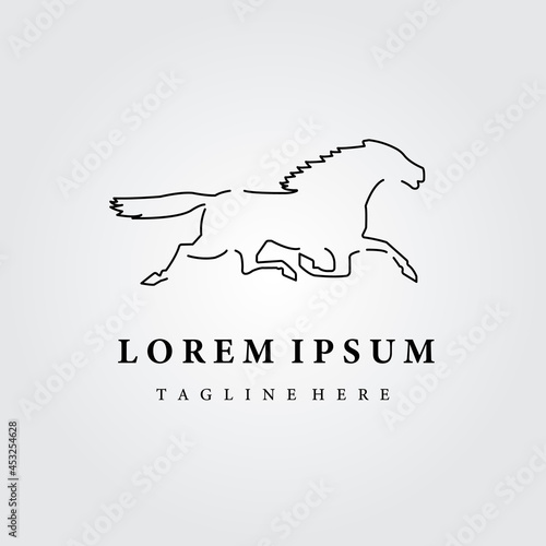 horse running logo vector illustration design graphic