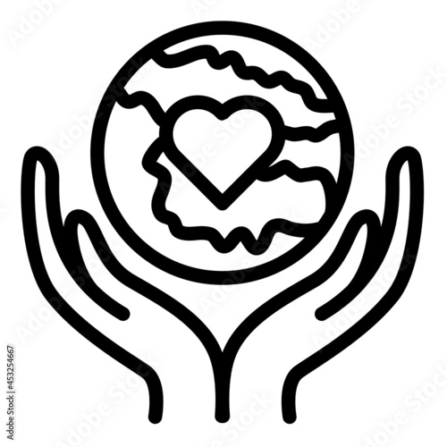 love earth icon outline