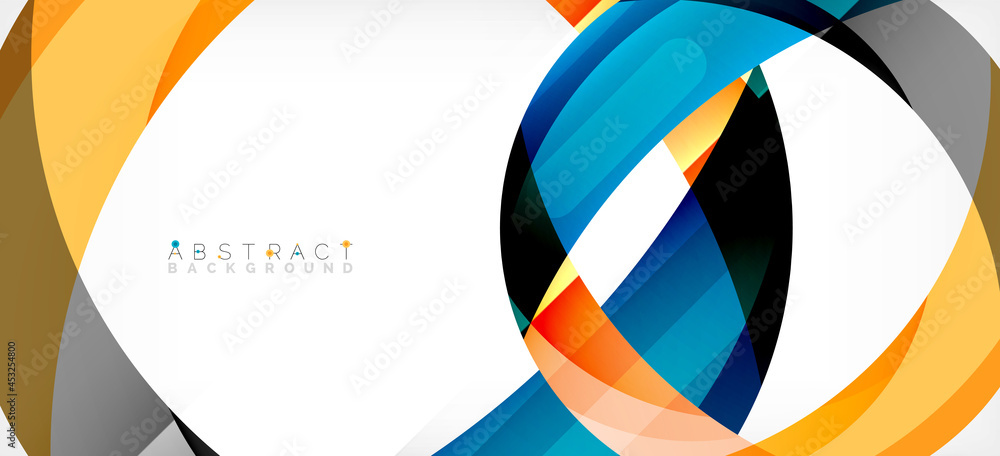 Color circle shapes, minimal geometric background. Trendy dynamic composition. Vector Illustration For Wallpaper, Banner, Background, Landing Page Color circle shapes, minimal geometric background. Trendy dynamic composition. Vector Illustration For Wallpaper, Banner, Background, Landing Page