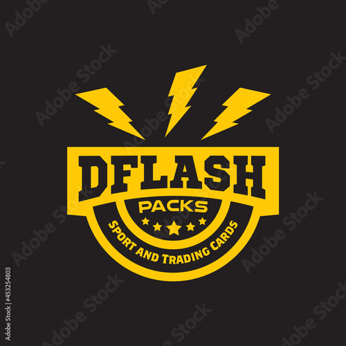 Athlete sports card emblem logo design