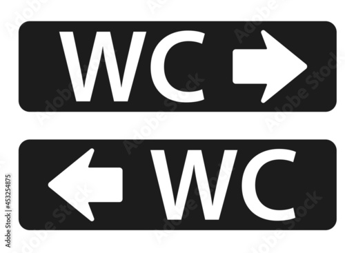 wc toilet door plate symbols. Symbol showing the location of the toilet. Vector design eps 10.
