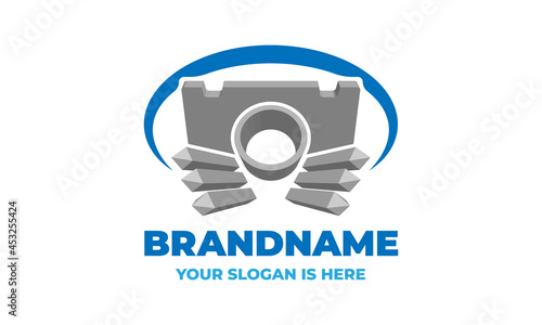 Reinforced concrete products and building materials logo vector
