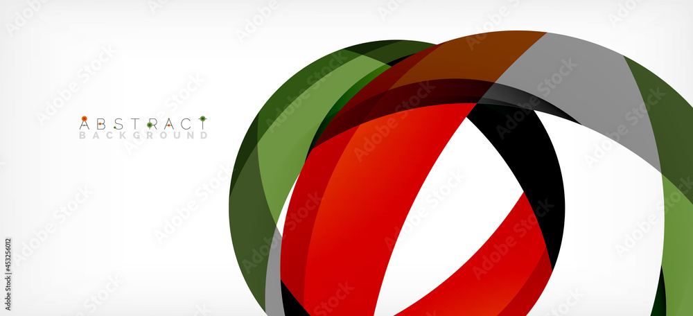 Geometric abstract background. Circle created with overlapping color shapes. Vector Illustration For Wallpaper, Banner, Background, Landing Page Geometric abstract background. Circle created with overlapping color shapes. Vector Illustration For Wallpaper, Banner, Background, Landing Page