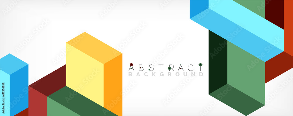 Abstract background. 3d cubes, cubic elements and blocks. Techno or business concept for wallpaper, banner, background, landing page Abstract background. 3d cubes, cubic elements and blocks. Techno or business concept for wallpaper, banner, background, landing page