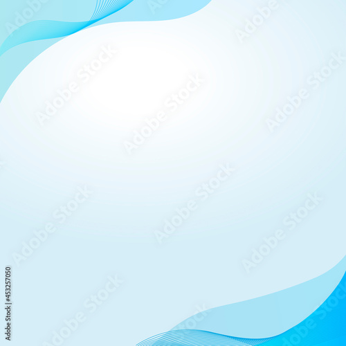 Cerulean blue curve frame template