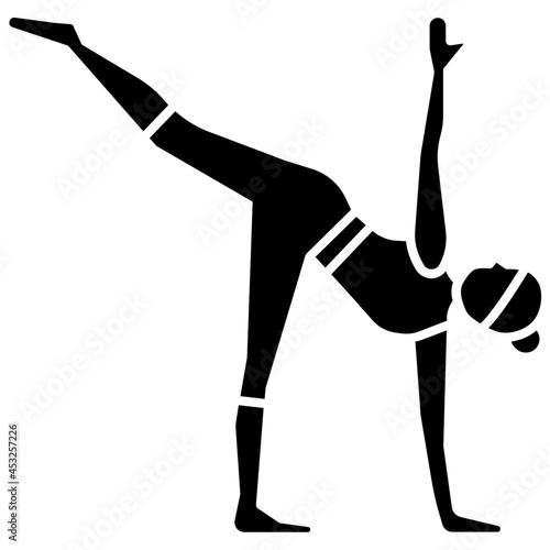 yoga pose glyph icon