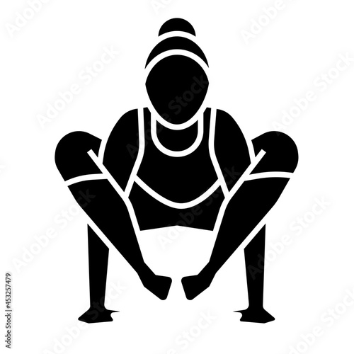 yoga pose glyph icon