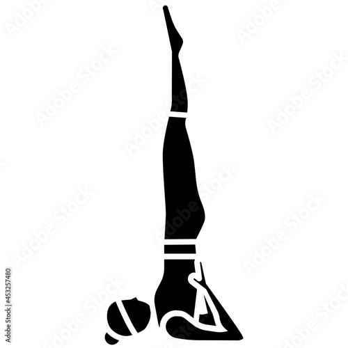 yoga pose glyph icon