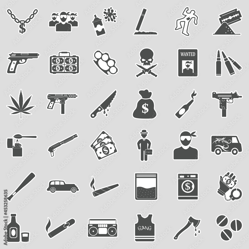 Obraz premium Garbage Icons. Sticker Design. Vector Illustration.