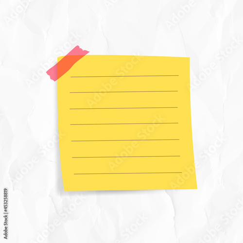 Yellow reminder note sticker vector