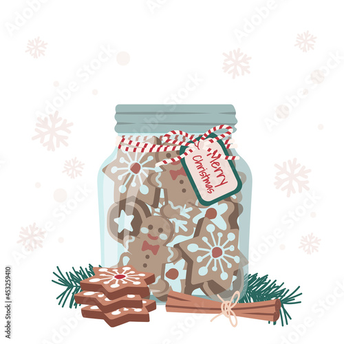 Holiday Sweet Christmas biscuits for cards, media, fabric, linen, textiles and wallpaper