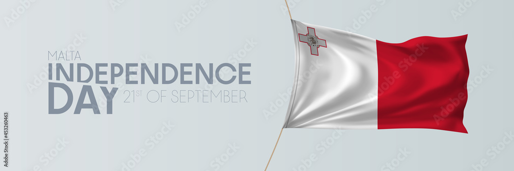 Malta independence day vector banner, greeting card. Malta independence day vector banner, greeting card.