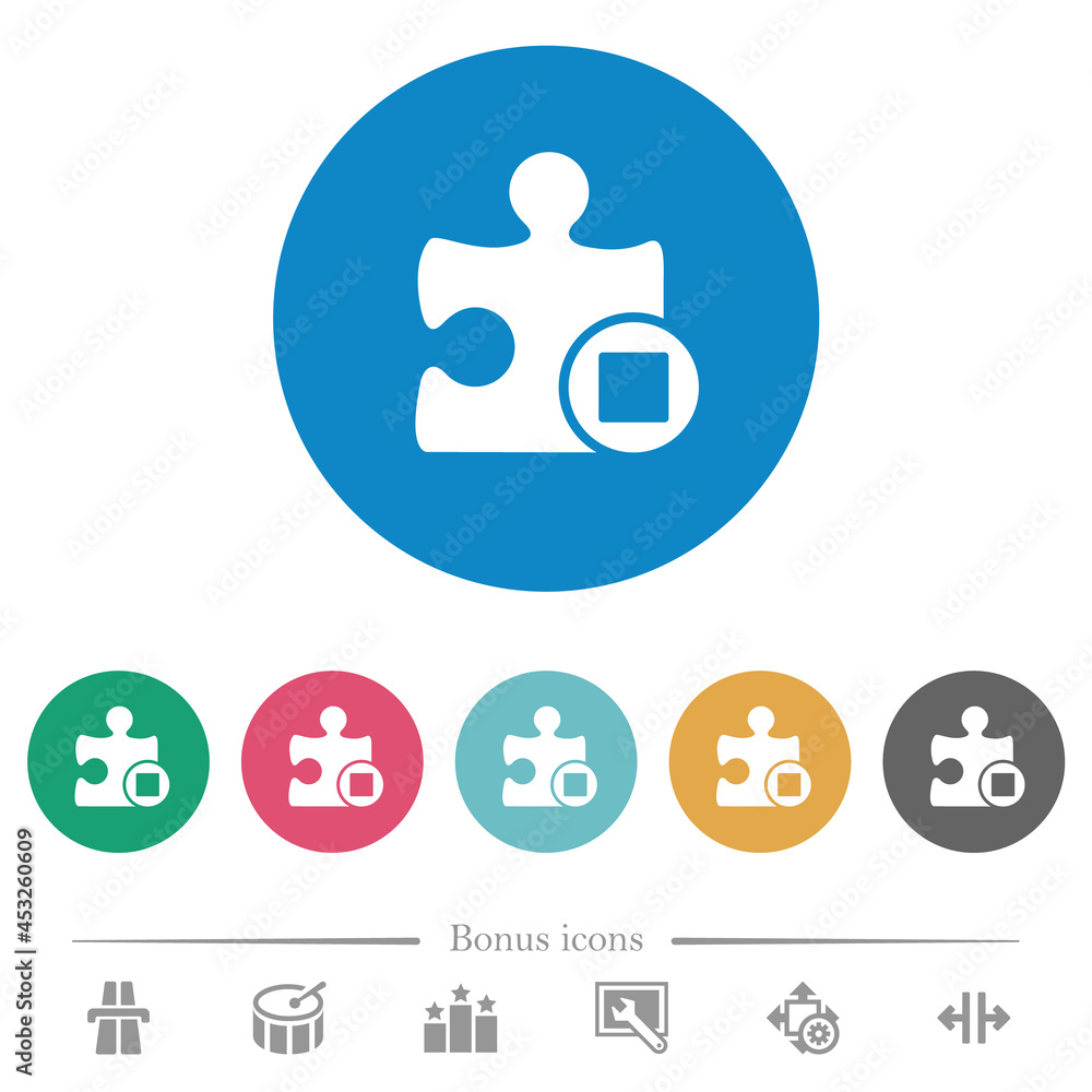 Stop plugin flat round icons Stop plugin flat round icons