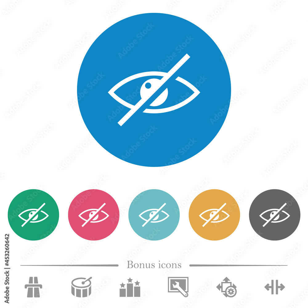 Visually impaired flat round icons Visually impaired flat round icons