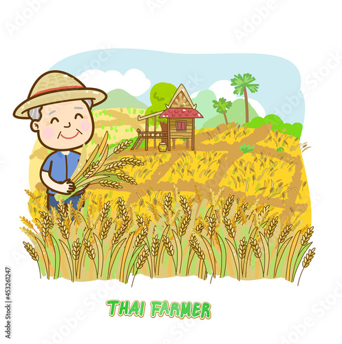 Thai farmer character.
