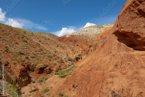 rocks from red sandstone in mountain Altai