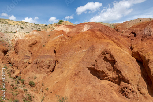 rocks from red sandstone in mountain Altai