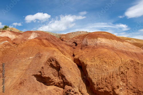 rocks from red sandstone in mountain Altai