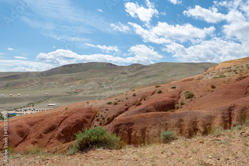 red rocks from the sandstone of the place Mars in the Altai mountains