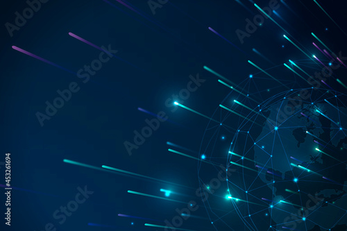 Blue futuristic networking technology