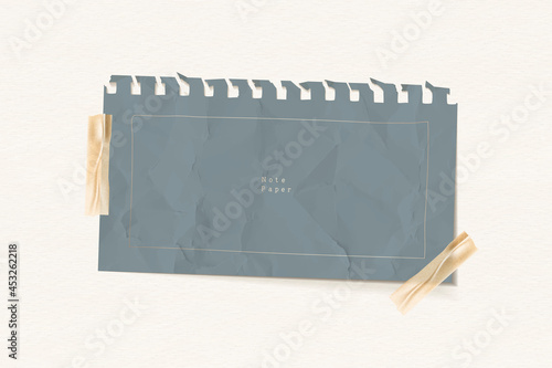 Crumpled gray note paper template