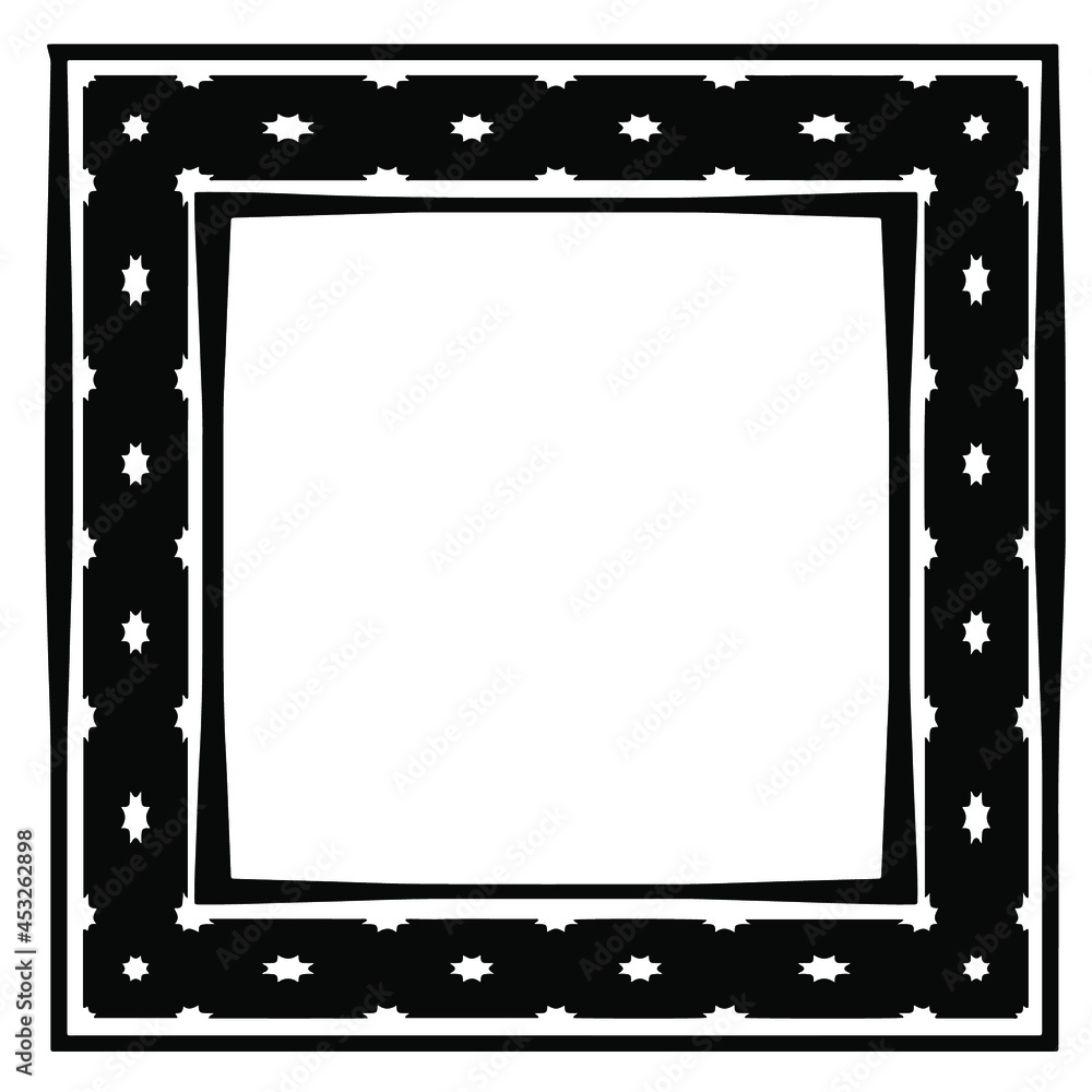 Decorative line art frames for design template. Elegant element for design in Eastern style, place for text. Black outline floral border. Lace vector illustration for invitations and greeting cards