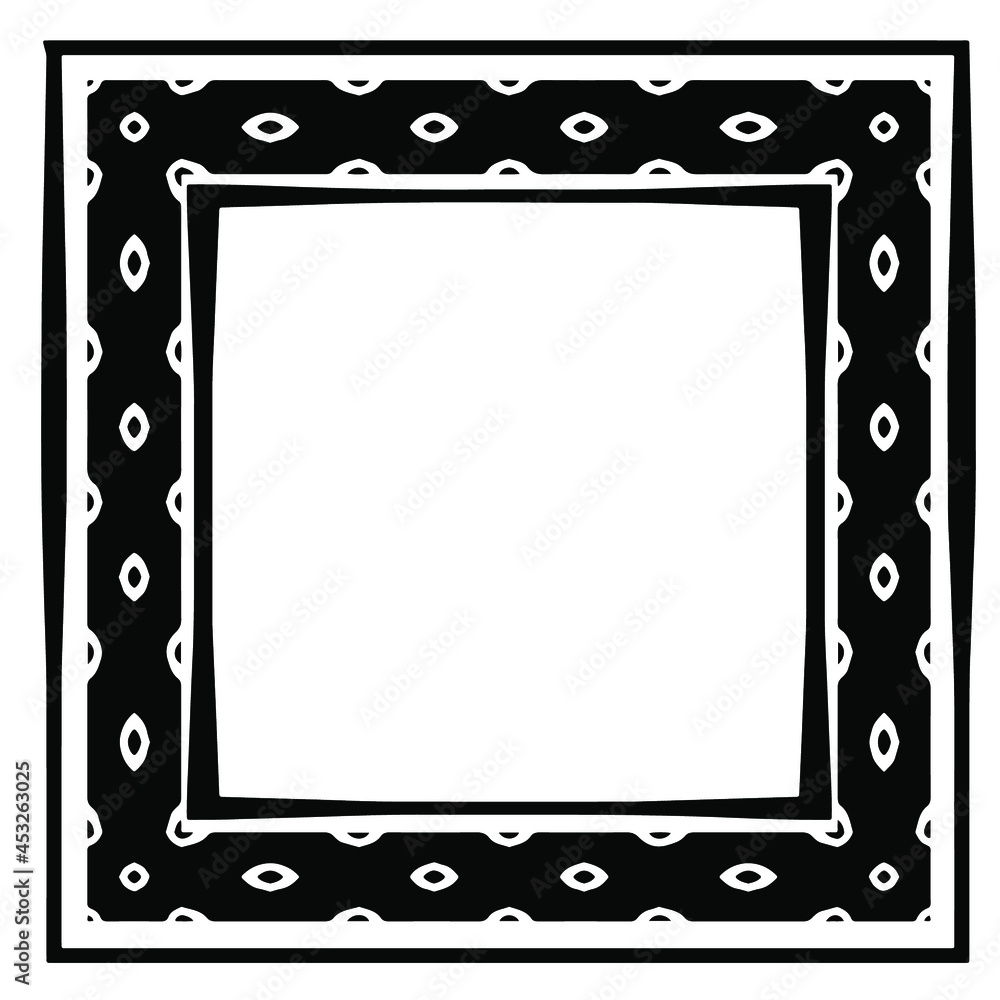 Decorative line art frames for design template. Elegant element for design in Eastern style, place for text. Black outline floral border. Lace vector illustration for invitations and greeting cards