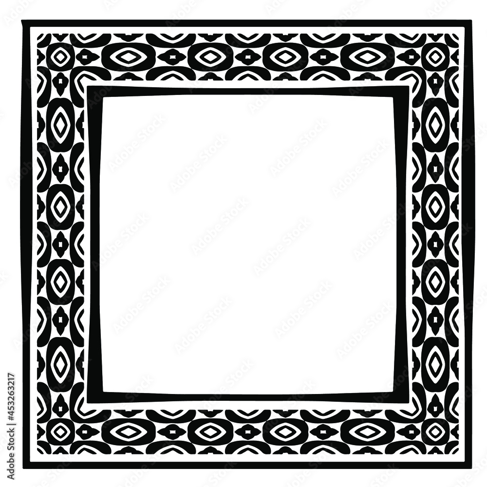 Decorative line art frames for design template. Elegant element for design in Eastern style, place for text. Black outline floral border. Lace vector illustration for invitations and greeting cards Decorative line art frames for design template. Elegant element for design in Eastern style, place for text. Black outline floral border. Lace vector illustration for invitations and greeting cards