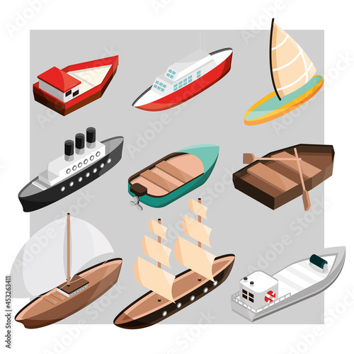 ships and boats of different size