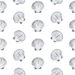Fototapete Maritime Tiermuster Nahtloses Muschelmuster Maritimer Strandstil  © Nataliia