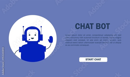 Vector illustration of chatbot. Virtual bot of a website or mobile applications. Online support service bot.