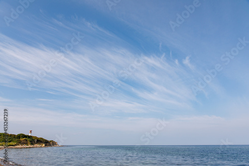 Sky with white clouds over the sea landscape