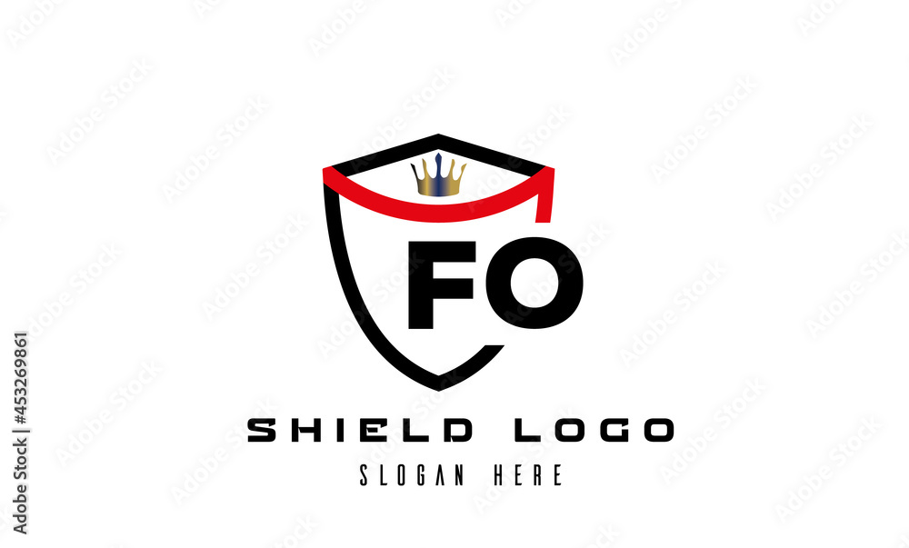 FO king shield latter logo vector FO king shield latter logo vector