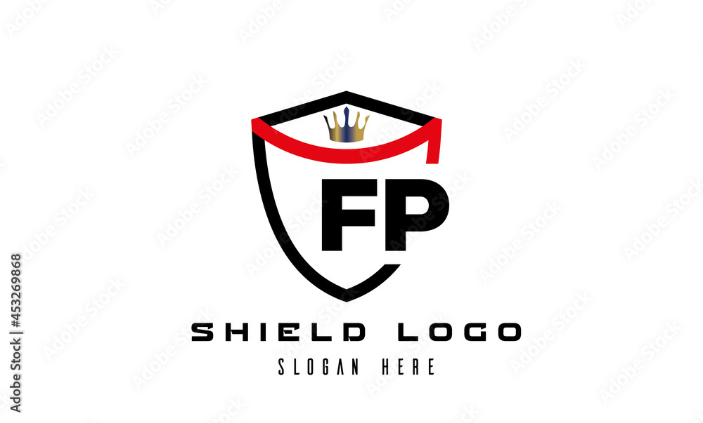 FP king shield latter logo vector FP king shield latter logo vector